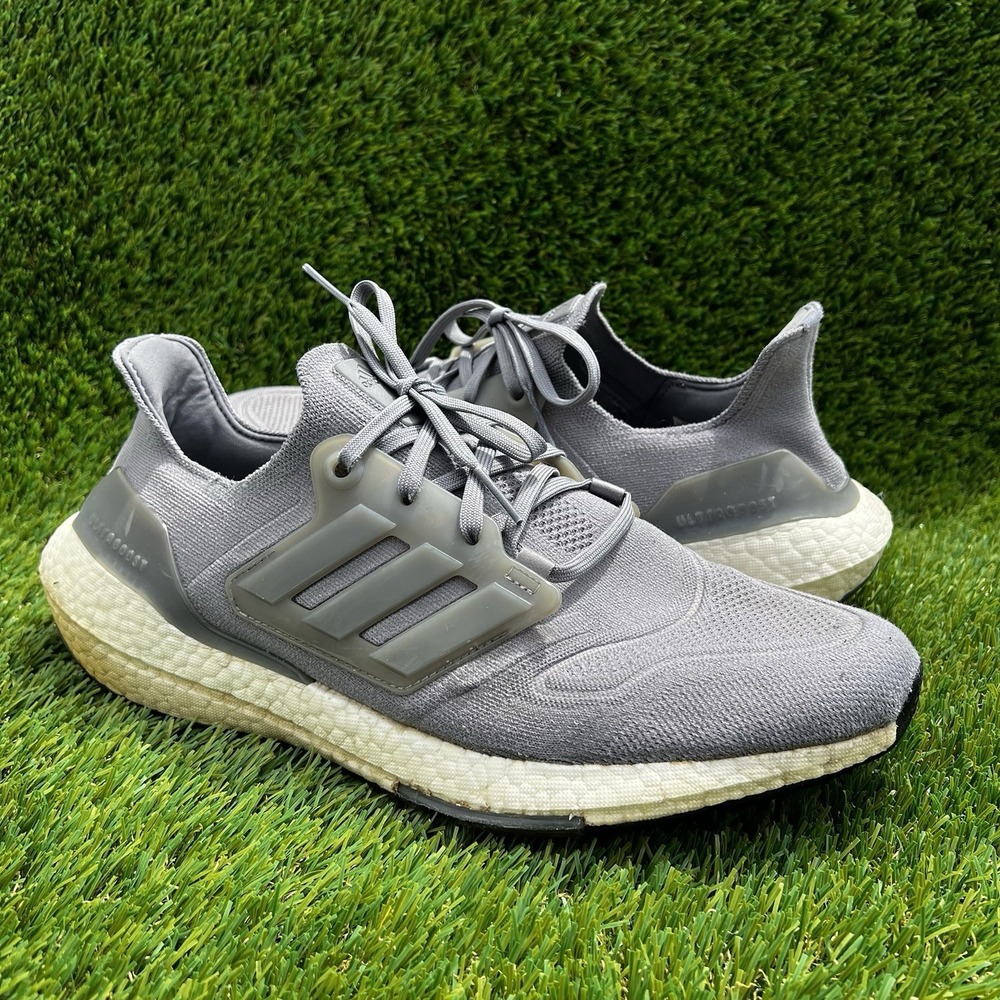 Adidas Shoes Men Size 12.5 Ultraboost 22 Running Gray White Lace Up Low Boost